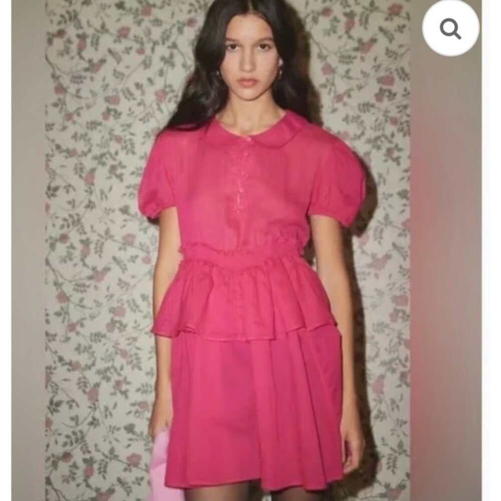 Urban‎ Outfitters Kimchi Blue ruffle Maria pink babydoll dress Y2K sz SP